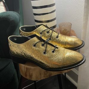 🌸 Proenza Schouler Gold Foil Leather Oxfords 🌸